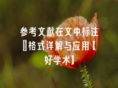 参考文献在文中标注：格式详解与应用【好学术】
