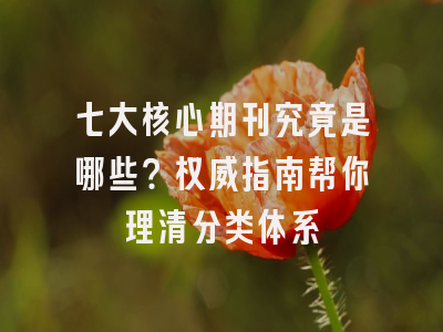 七大核心期刊究竟是哪些？权威指南帮你理清分类体系