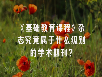 《基础教育课程》杂志究竟属于什么级别的学术期刊？