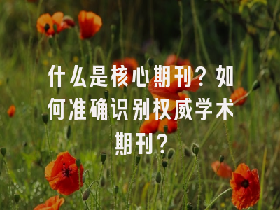 什么是核心期刊？如何准确识别权威学术期刊？