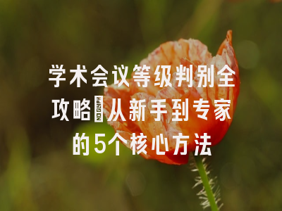 学术会议等级判别全攻略：从新手到专家的5个核心方法