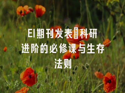 EI期刊发表：科研进阶的必修课与生存法则