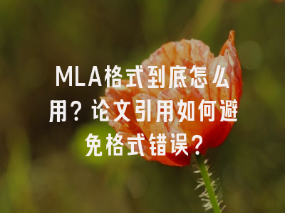 MLA格式到底怎么用？论文引用如何避免格式错误？