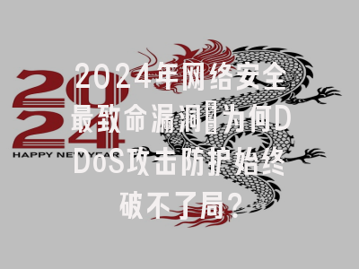 2024年网络安全最致命漏洞：为何DDoS攻击防护始终破不了局？