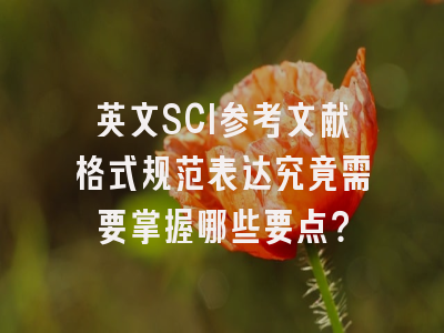 英文SCI参考文献格式规范表达究竟需要掌握哪些要点？