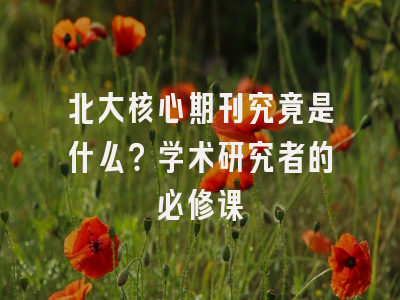 北大核心期刊究竟是什么？学术研究者的必修课