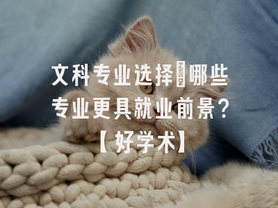 文科专业选择：哪些专业更具就业前景？【好学术】