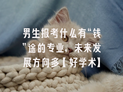 男生报考什么有“钱”途的专业，未来发展方向多【好学术】
