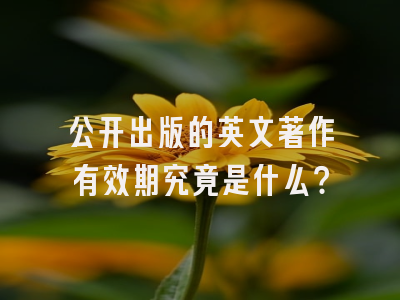 公开出版的英文著作有效期究竟是什么？