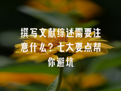 撰写文献综述需要注意什么？七大要点帮你避坑