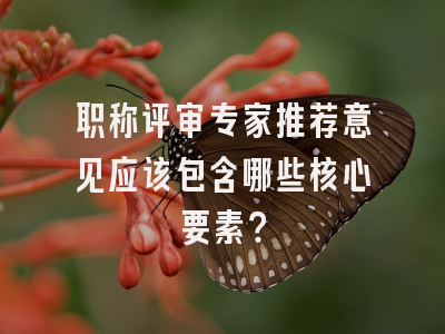 职称评审专家推荐意见应该包含哪些核心要素？