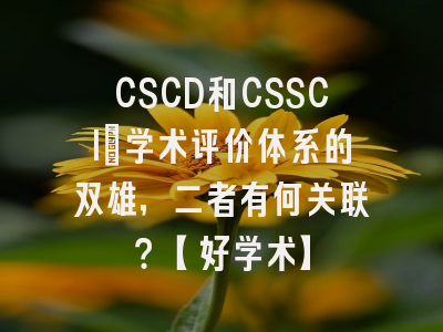 CSCD和CSSCI：学术评价体系的双雄，二者有何关联？【好学术】
