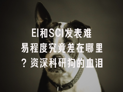 EI和SCI发表难易程度究竟差在哪里？资深科研狗的血泪
