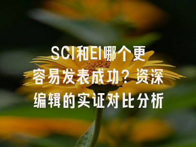 SCI和EI哪个更容易发表成功？资深编辑的实证对比分析