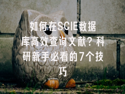 如何在SCIE数据库高效查询文献？科研新手必看的7个技巧