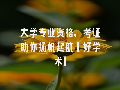 大学专业资格，考证助你扬帆起航【好学术】