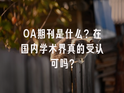 OA期刊是什么？在国内学术界真的受认可吗？
