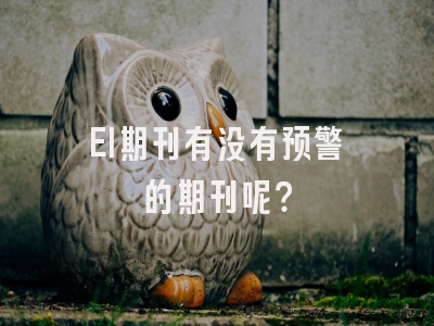 EI期刊有没有预警的期刊呢？