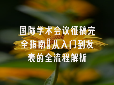 国际学术会议征稿完全指南：从入门到发表的全流程解析