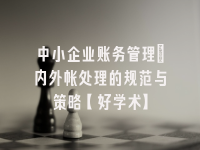 中小企业账务管理：内外帐处理的规范与策略【好学术】