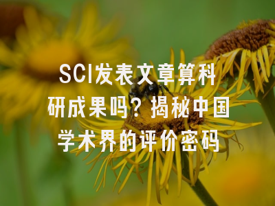 SCI发表文章算科研成果吗？揭秘中国学术界的评价密码