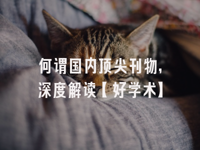 何谓国内顶尖刊物，深度解读【好学术】