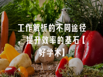 工作解析的不同途径，提升效率的基石【好学术】