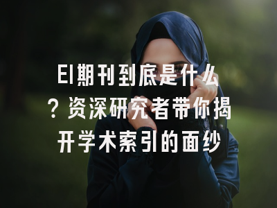 EI期刊到底是什么？资深研究者带你揭开学术索引的面纱