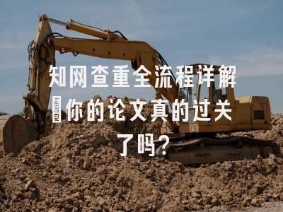 知网查重全流程详解：你的论文真的过关了吗？
