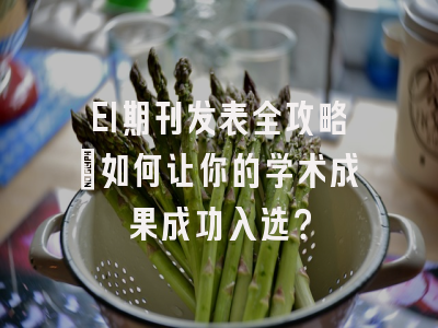 EI期刊发表全攻略：如何让你的学术成果成功入选？