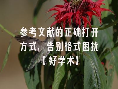参考文献的正确打开方式，告别格式困扰【好学术】