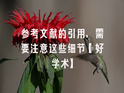 参考文献的引用，需要注意这些细节【好学术】