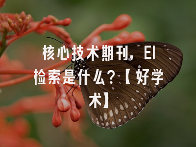 核心技术期刊，EI检索是什么？【好学术】