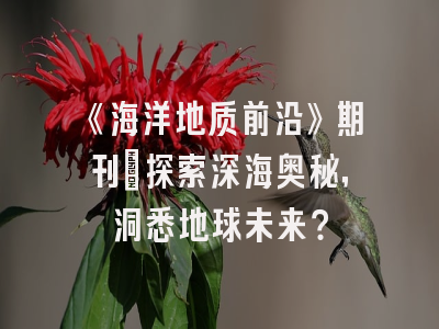 《海洋地质前沿》期刊：探索深海奥秘，洞悉地球未来？