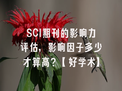 SCI期刊的影响力评估，影响因子多少才算高？【好学术】