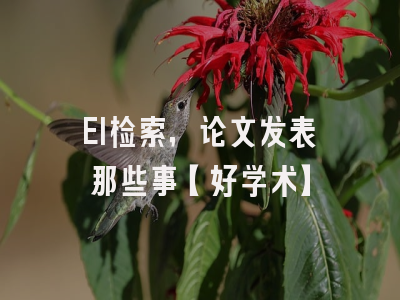EI检索，论文发表那些事【好学术】