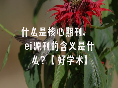 什么是核心期刊, ei源刊的含义是什么？【好学术】