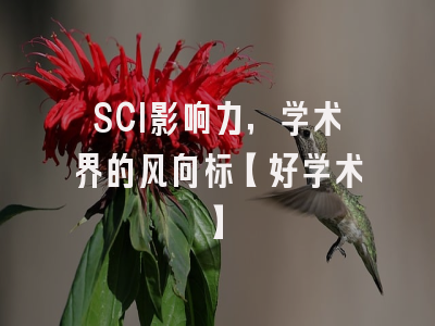 SCI影响力，学术界的风向标【好学术】