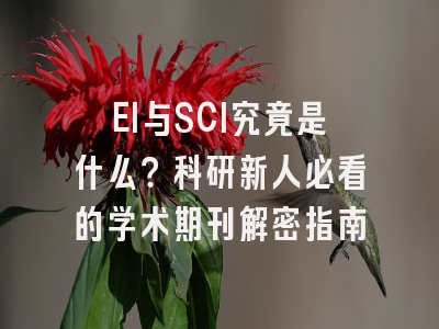 EI与SCI究竟是什么？科研新人必看的学术期刊解密指南
