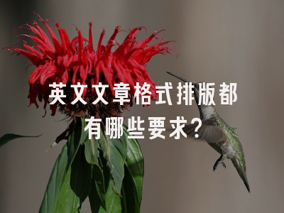 英文文章格式排版都有哪些要求？