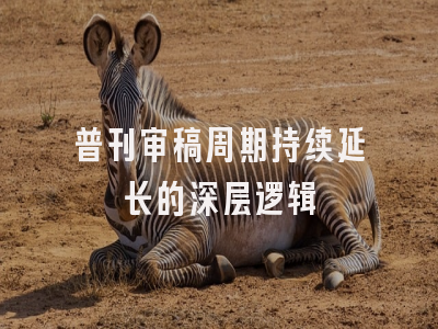 普刊审稿周期持续延长的深层逻辑