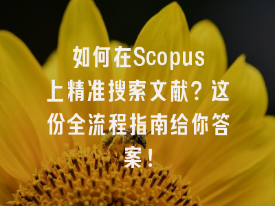 如何在Scopus上精准搜索文献？这份全流程指南给你答案！
