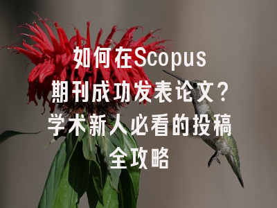 如何在Scopus期刊成功发表论文？学术新人必看的投稿全攻略