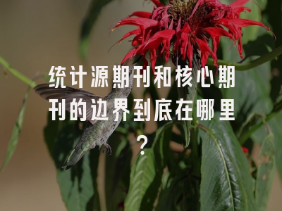 统计源期刊和核心期刊的边界到底在哪里？