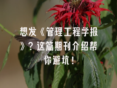想发《管理工程学报》？这篇期刊介绍帮你避坑！