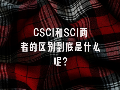 CSCI和SCI两者的区别到底是什么呢？