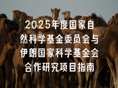 2025年度国家自然科学基金委员会与伊朗国家科学基金会合作研究项目指南