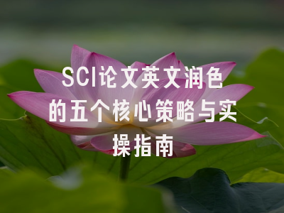 SCI论文英文润色的五个核心策略与实操指南