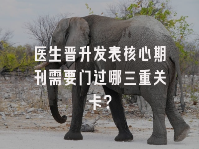 医生晋升发表核心期刊需要闯过哪三重关卡？