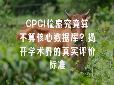 CPCI检索究竟算不算核心数据库？揭开学术界的真实评价标准